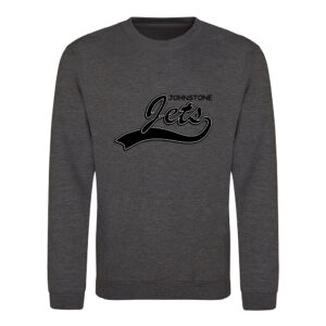 Johnstone Jets Adult Sweatshirt v1 (Charcoal) - Black Logo