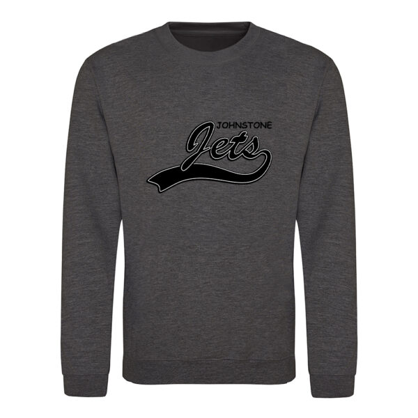 Johnstone Jets Adult Sweatshirt v1 (Charcoal) - Black Logo