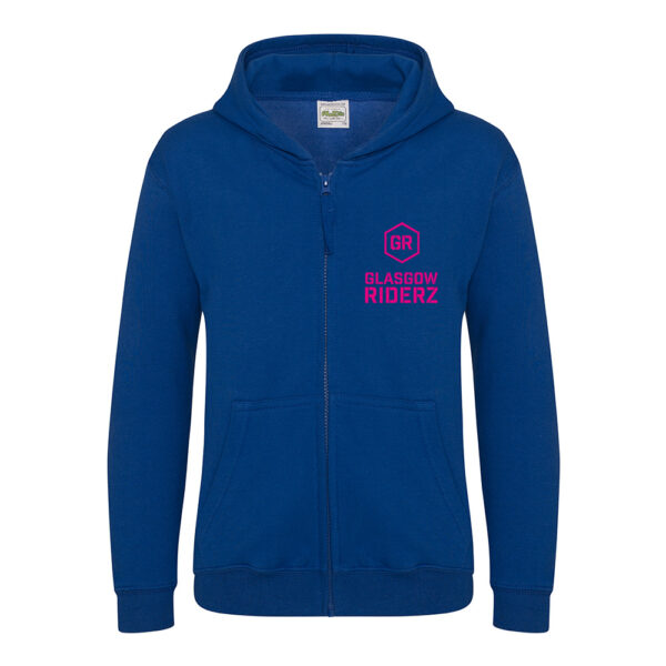 Glasgow Riderz Kids Zipper Hoodie (Blue) - Image 3