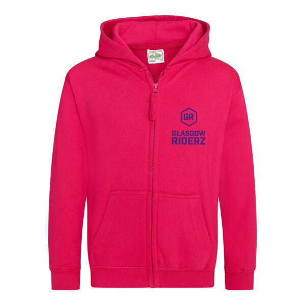 Glasgow Riderz Kids Zipper Hoodie (Pink) - Image 3