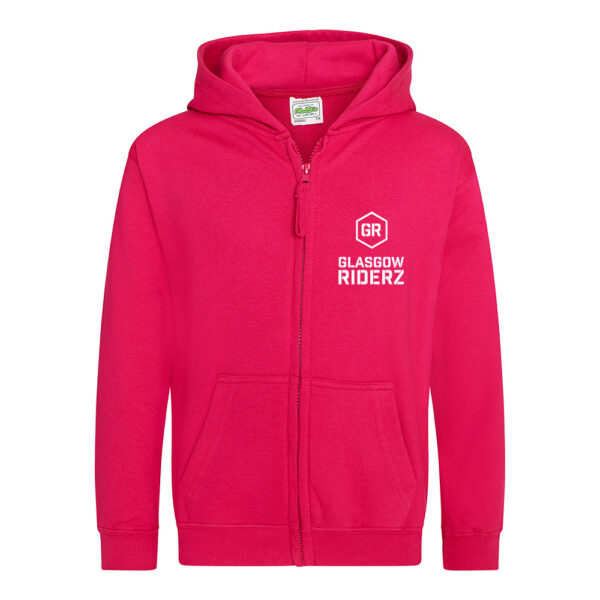 Glasgow Riderz Kids Zipper Hoodie (Pink)