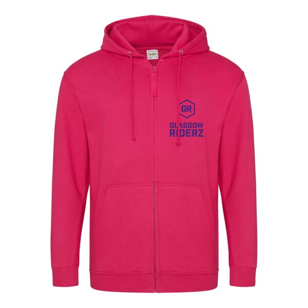 Glasgow Riderz Adult Zipped Hoodie (Pink) - Image 3