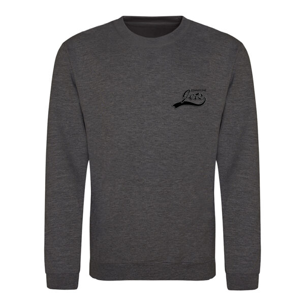 Johnstone Jets Adult Sweatshirt v2 (Charcoal) - Black Logo
