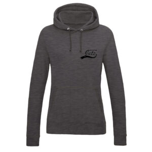 Johnstone Jets Ladies Adult Hoodie v2 (Charcoal) - Black Logo