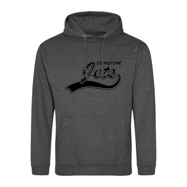 Johnstone Jets Adult Hoodie v1 (Charcoal) - Black Logo