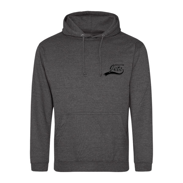 Johnstone Jets Adult Hoodie v2 (Charcoal) - Black Logo