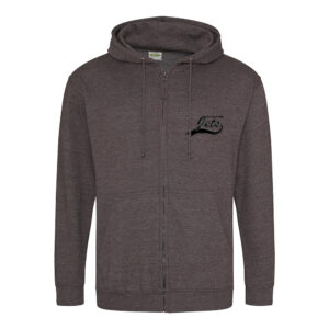 Johnstone Jets Adult Zipper Hoodie (Charcoal) - Black Logo