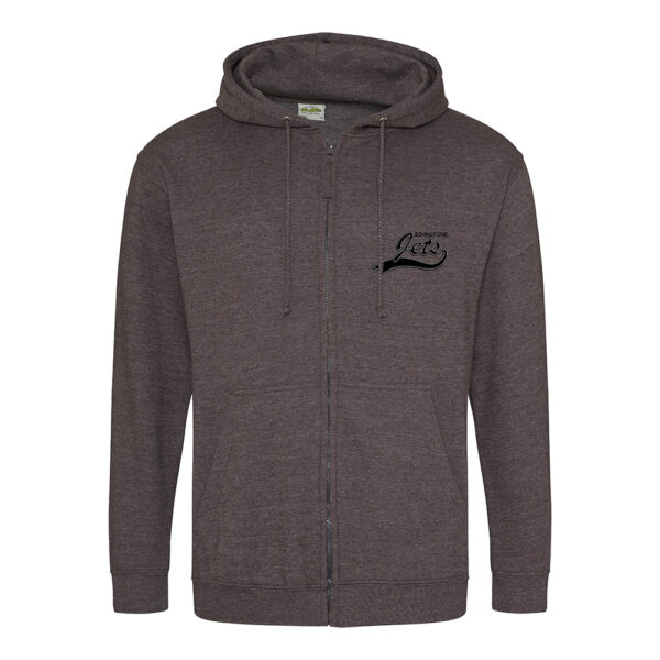 Johnstone Jets Adult Zipper Hoodie (Charcoal) - Black Logo