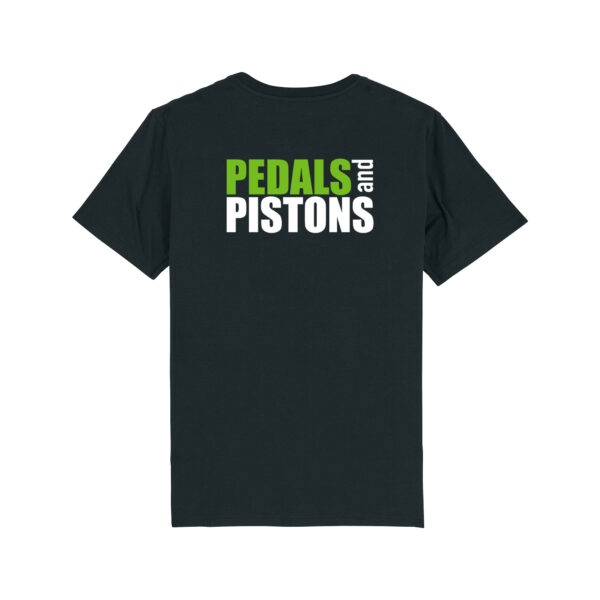 Pedals & Pistons T-shirt V3 (Black) - Image 2