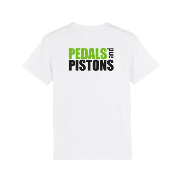 Pedals & Pistons T-shirt V1 (white) - Image 2