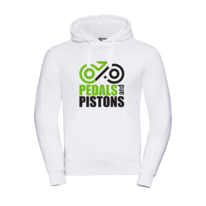 Pedals & Pistons Hoodie V4 (White)