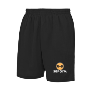 SGF GYM Slim Polyester Shorts (Black)