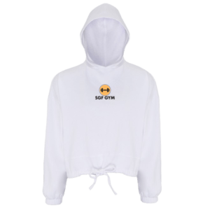 SGF GYM Cropped Oversize Hoodie (White)