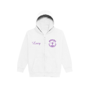 DGA Kids Personalised Competitive Gymnastics Zipper (WHITE)