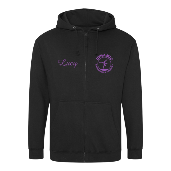 DGA Adult Personalised Zipper Hoodie (BLACK)