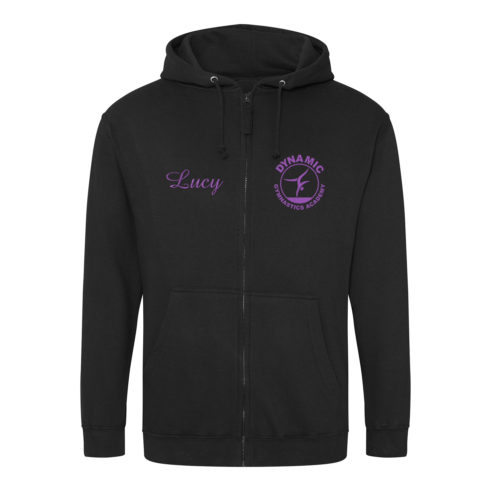DGA Adult Personalised Zipper Hoodie (BLACK)