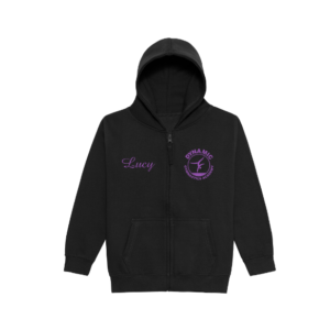 DGA Kids Personalised Zipper Hoodie (BLACK)