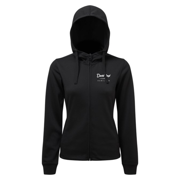 DLH - Ladies Zipped Tech Hoodie (Black)