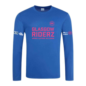 Adults Glasgow Riderz Airtex Sponsor L/S T-shirt (Blue)