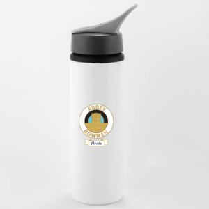 Aliminium Water Bottle With Straw (White)