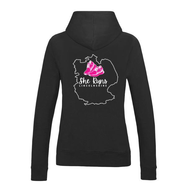 She Runs Unisex Cross Neck Hoodie - Image 3
