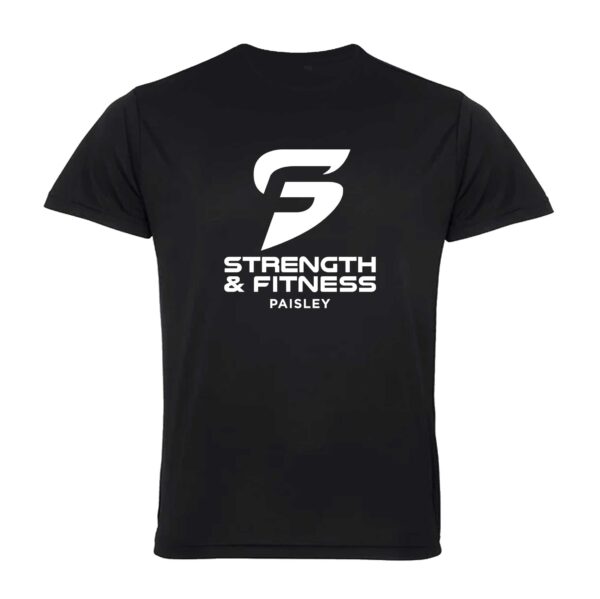 Strength & Fitness Tech Cotton T-Shirt (Black) - Image 2